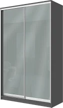 2-х дверный шкаф купе с цветной пленкой Средне-Серый №074 2200 1200 620